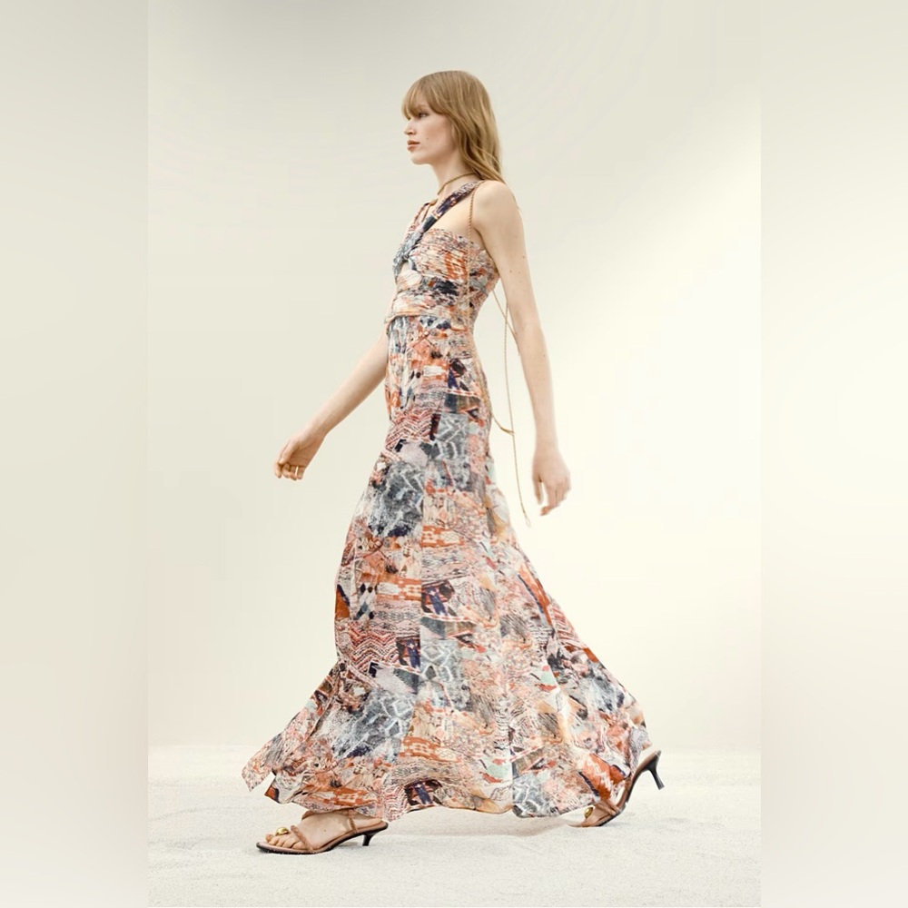 H&M Studio Collection 
RESORT DRAPED PATTERNED STRAPPY DRESS SIZE XL - Picture 3 of 10